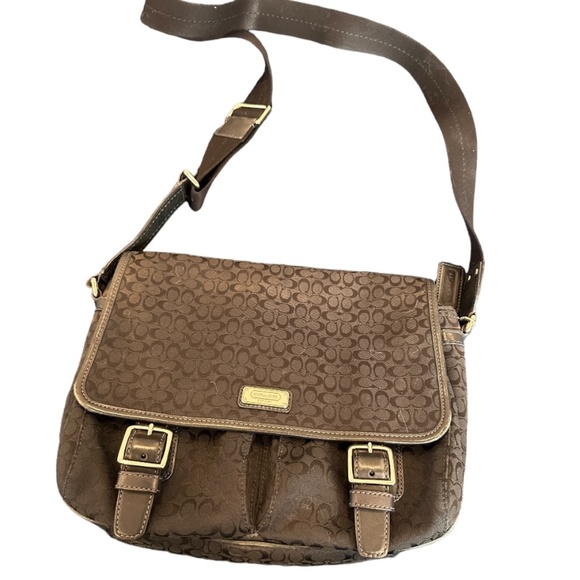 Coach Crossbody Messenger Bag Signature Jacquard Black - Picture 1 of 9